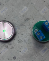 Кнопка с гайкой КЛ-300-039-01 VR с  зеленой подсветкой (точка), плата 239, OTIS