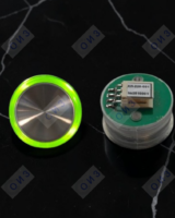Кнопка с гайкой КЛ-220-001 RL с зеленой  подсветкой (ореол), плата 176/249, OTIS
