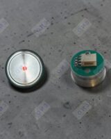 Кнопка с гайкой КЛ-220-104 VR с красной  подсветкой (точка), корпус черный, плата  175, OTIS