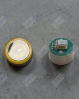 Кнопка с гайкой КЛ-220-045 RL полир. без  подсветки (желтый ореол) плата 173, OTIS